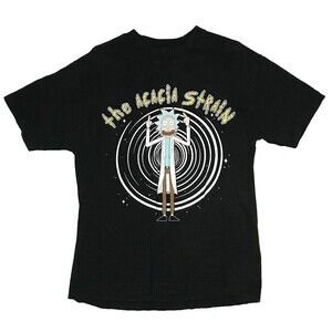 The Acacia Strain Band Tee Rick and Morty Men's Front and Back Graphic LARGE